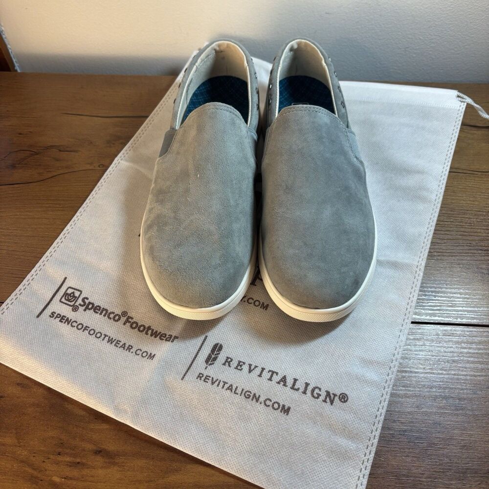 Spenco Shoes Wmns 9.5 D Santa Barbara Rivet Sneakers Slip On Blue Suede Orthotic